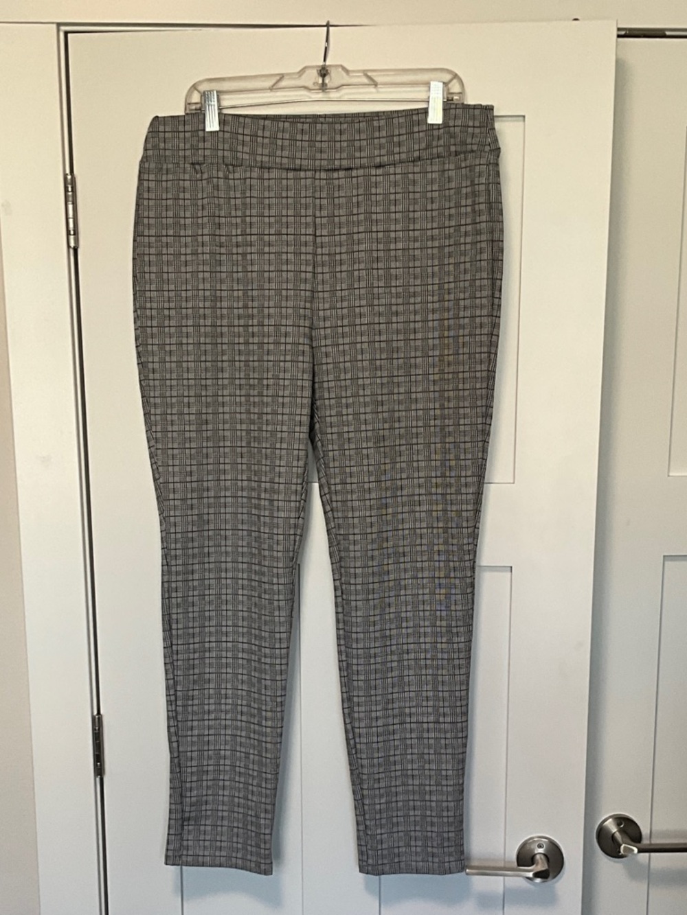 Gray Plaid Women's Stretch Dress Pants
